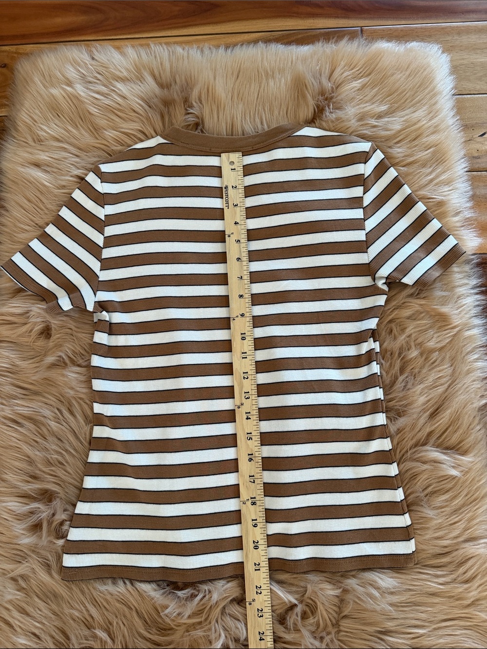 VERONICA BEARD pruitt ribbed t-shirt in multicolor Sz Medium - Picture 5 of 10